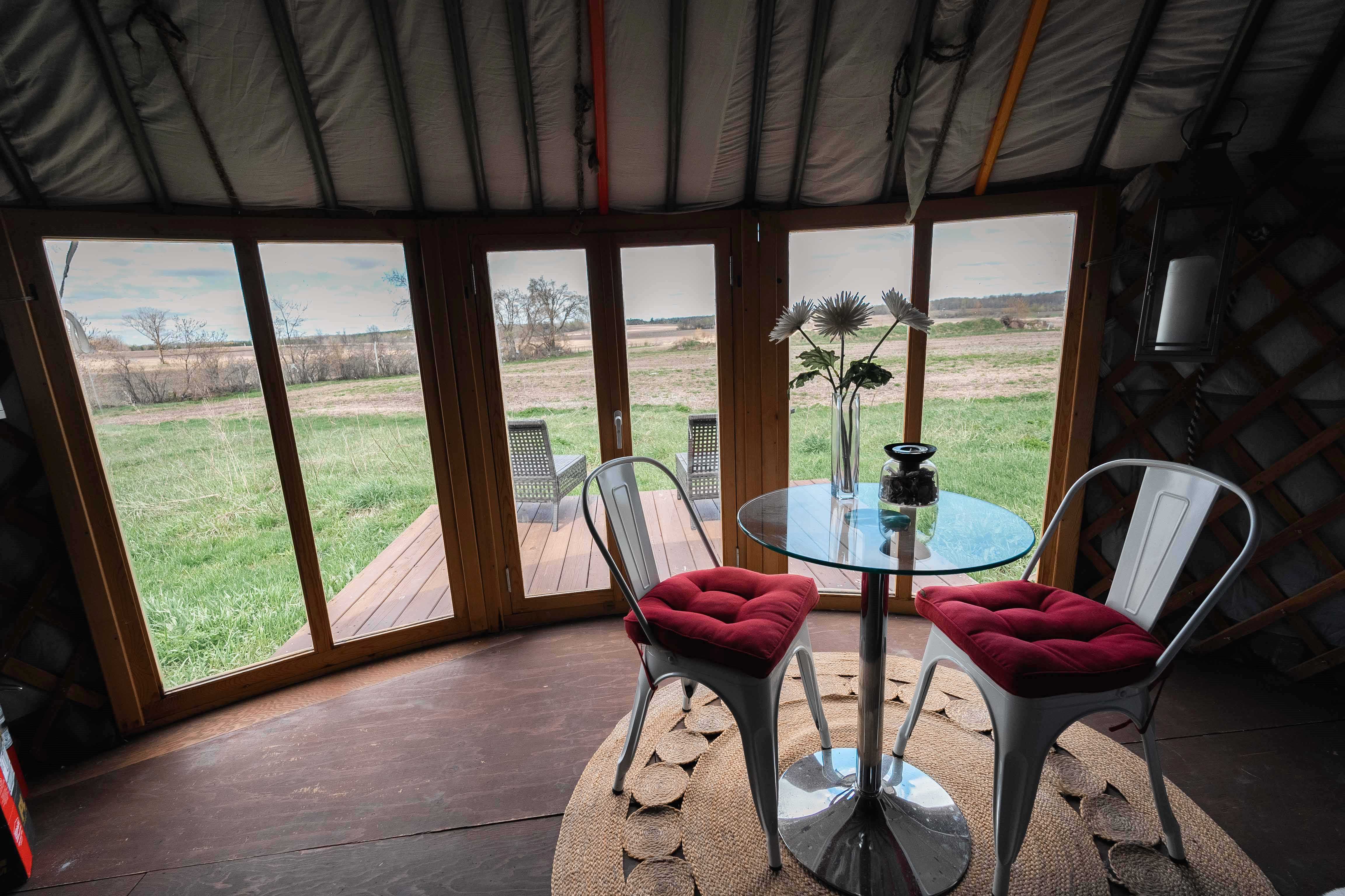 View of Adding Modern Conveniences and Windows to an Off-Grid Yurt | Groovy Yurts